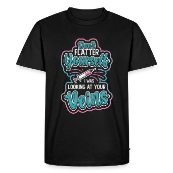 Ne vous flattez pas. - T-shirt Premium bio Homme - noir - Devant - Nico (187cm)