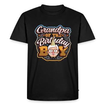 Grand-père du garçon d’anniversaire - T-shirt Premium bio Homme - noir - Devant - Nico (187cm)