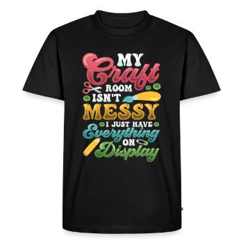 Salle d’artisanat en désordre Tout sur l’écran - T-shirt Premium bio Homme - noir - Devant - Nico (187cm)