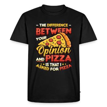 I asked for pizza. - Men's Premium Organic T-Shirt - black - Front - Nico (187cm)