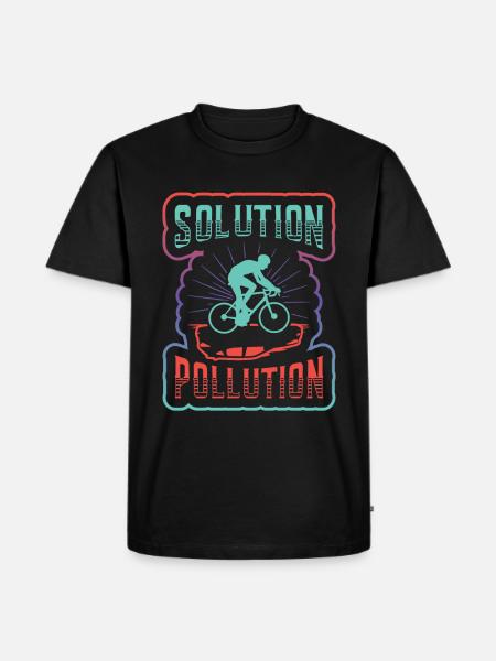 Polution Solution Environmental Protection Cycling. - Men's Premium Organic T-Shirt - black