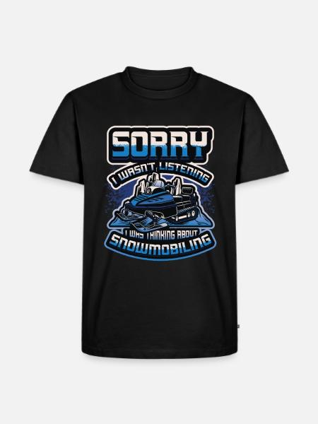 Thinking about snowmobiling, snowmobiles. - Men's Premium Organic T-Shirt - black