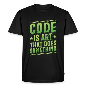 Code is an art that does something, programming - Men's Premium Organic T-Shirt - black - Front - Nico (187cm)