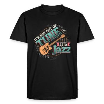 Ce n’est pas désaccordé, c’est du jazz - groupe de jazz. - T-shirt Premium bio Homme - noir - Devant - Nico (187cm)