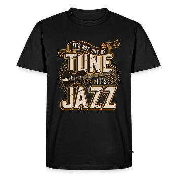 Ce n’est pas désaccordé, c’est du jazz - groupe de jazz. - T-shirt Premium bio Homme - noir - Devant - Nico (187cm)