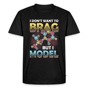 Physical Modeling, Funny Physics Lovers - Men's Premium Organic T-Shirt - black - Front - Nico (187cm)