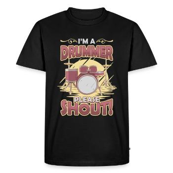 Je suis batteur, s’il vous plaît crier. - T-shirt Premium bio Homme - noir - Devant - Nico (187cm)