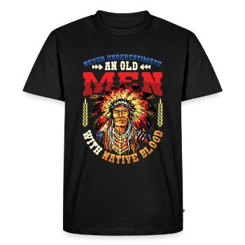 Des vieillards avec du sang indigène, des Indiens. - T-shirt Premium bio Homme - noir - Devant - Nico (187cm)