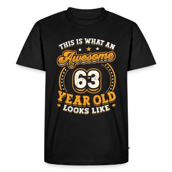 Voilà à quoi ressemble un grand homme de 63 ans. - T-shirt Premium bio Homme - noir - Devant - Nico (187cm)