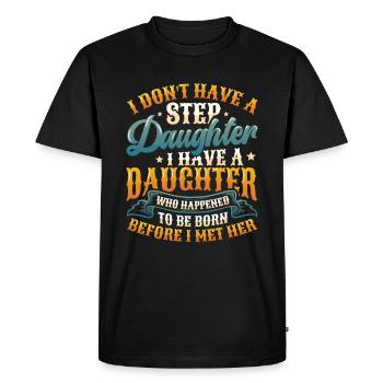 La fille est née par hasard. - T-shirt Premium bio Homme - noir - Devant - Nico (187cm)