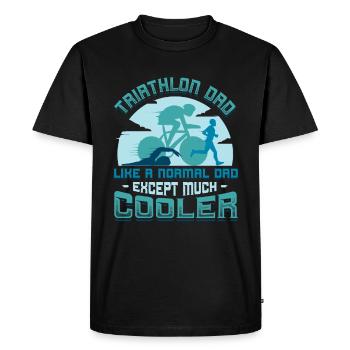 Papa de triathlon, comme un papa ordinaire, seulement plus cool. - T-shirt Premium bio Homme - noir - Devant - Nico (187cm)