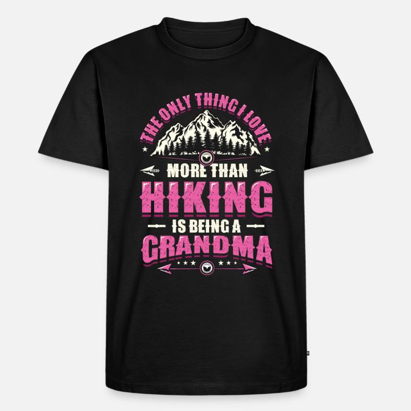 Bergwandernder Opa. - Männer Premium Bio T-Shirt - Schwarz