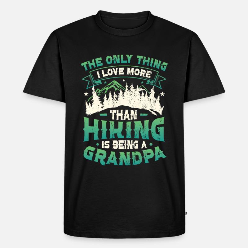 Bergwandernder Opa. - Männer Premium Bio T-Shirt - Schwarz