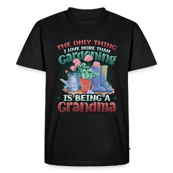 Amoureux du jardin, femmes, jardinage, grand-mère. - T-shirt Premium bio Homme - noir - Devant - Nico (187cm)