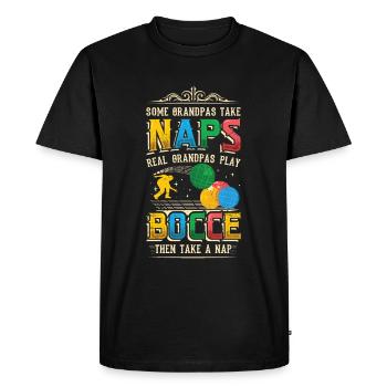 Les vrais grands-pères jouent au boccia, les joueurs de boccia grand-père - T-shirt Premium bio Homme - noir - Devant - Nico (187cm)