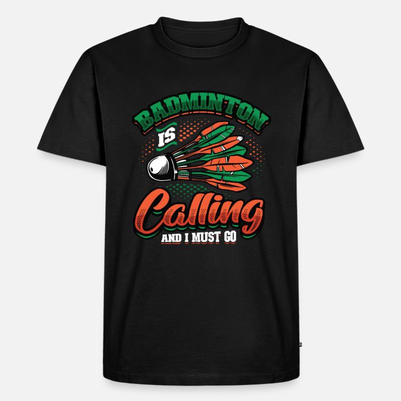Badminton Ruft Badminton - Männer Premium Bio T-Shirt - Schwarz
