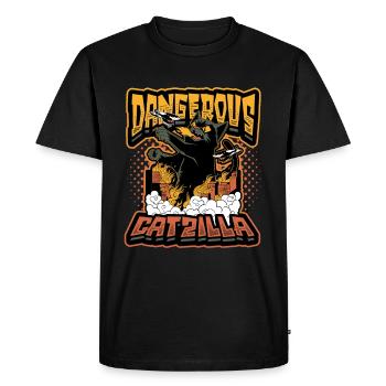 Dangereux Catzilla - T-shirt Premium bio Homme - noir - Devant - Nico (187cm)
