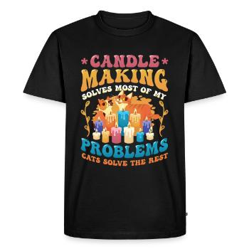 Candle Making Cat Lovers Candle Makers - Men's Premium Organic T-Shirt - black - Front - Nico (187cm)