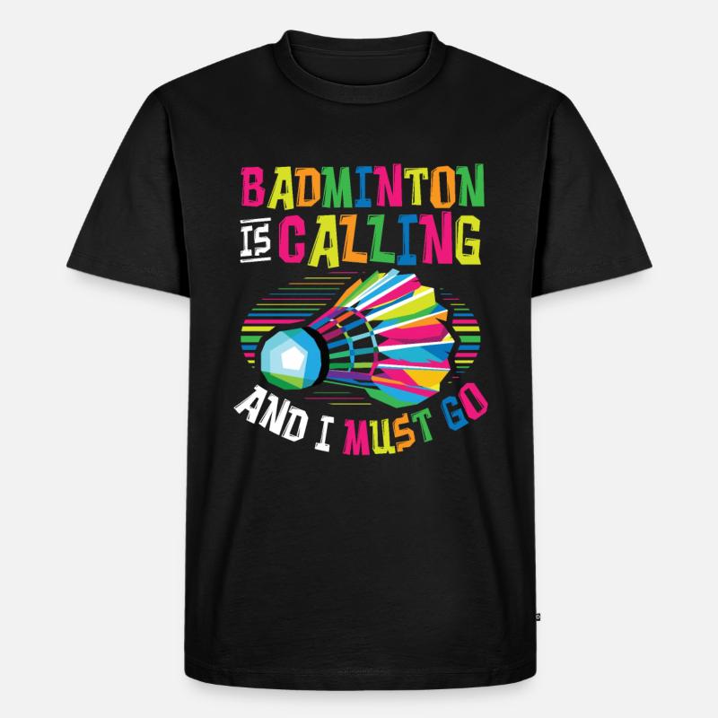 Badminton Ruft Badminton - Männer Premium Bio T-Shirt - Schwarz