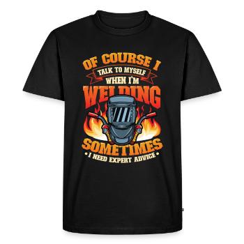 Welding Expert advice for welders - Men's Premium Organic T-Shirt - black - Front - Nico (187cm)