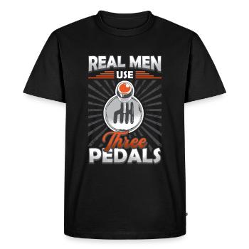 Real men use three pedals, auto shifting. - Men's Premium Organic T-Shirt - black - Front - Nico (187cm)