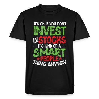 Les actions sont pour les gens intelligents Marché boursier - T-shirt Premium bio Homme - noir - Devant - Nico (187cm)
