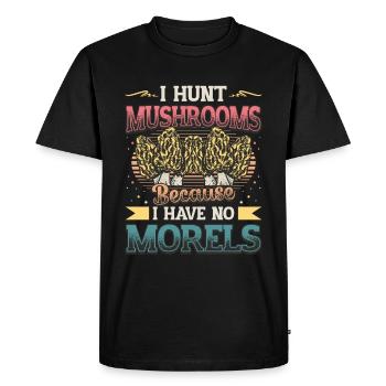 Je chasse les champignons parce que je n’ai pas de morilles - T-shirt Premium bio Homme - noir - Devant - Nico (187cm)