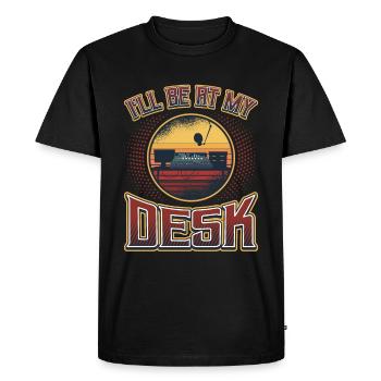 Je serai sur mon bureau Dj ingénieur du son - T-shirt Premium bio Homme - noir - Devant - Nico (187cm)