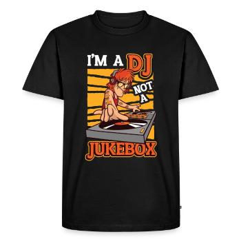 Je suis un DJ, pas un disc-jockey de juke-box - T-shirt Premium bio Homme - noir - Devant - Nico (187cm)