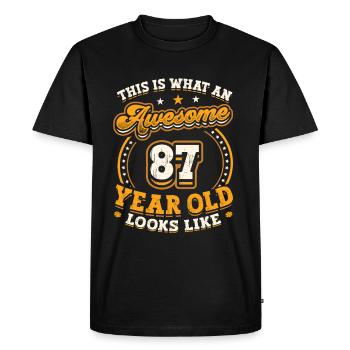 Voilà à quoi ressemble un grand homme de 87 ans. - T-shirt Premium bio Homme - noir - Devant - Nico (187cm)