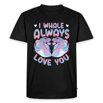 I whale always love you blue whale - Men's Premium Organic T-Shirt - black - Front - Nico (187cm)