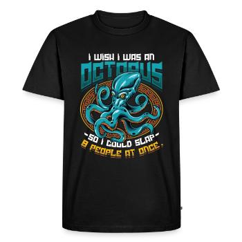 gifler 8 personnes à la fois pieuvre drôle de pieuvre - T-shirt Premium bio Homme - noir - Devant - Nico (187cm)