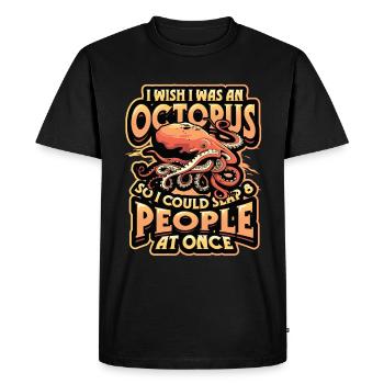 gifler 8 personnes à la fois pieuvre drôle de pieuvre - T-shirt Premium bio Homme - noir - Devant - Nico (187cm)