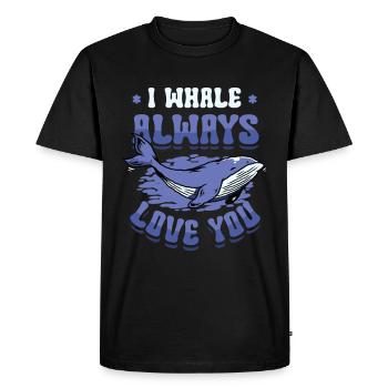 I whale always love you blue whale - Men's Premium Organic T-Shirt - black - Front - Nico (187cm)