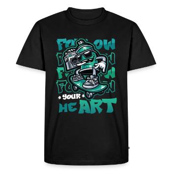 Follow Yout Heart Ghetto Graffiti Sprayer - Men's Premium Organic T-Shirt - black - Front - Nico (187cm)