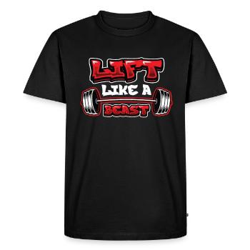 Lifting Like a Beast Weightlifting Bodybuilder - Men's Premium Organic T-Shirt - black - Front - Nico (187cm)