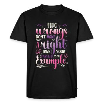 Two injustices do not make a right. - Men's Premium Organic T-Shirt - black - Front - Nico (187cm)