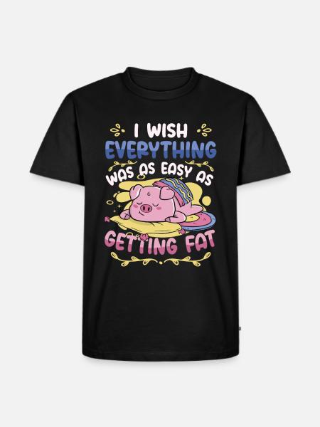 Self-irony overweight in fat - Men's Premium Organic T-Shirt - black
