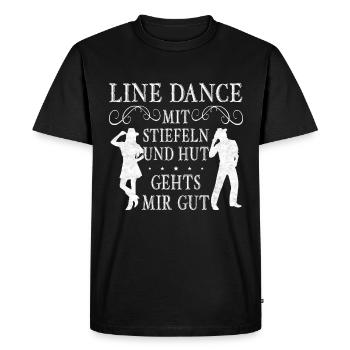 Linedance Vêtements Femmes Country Line dance - T-shirt Premium bio Homme - noir - Devant - Nico (187cm)
