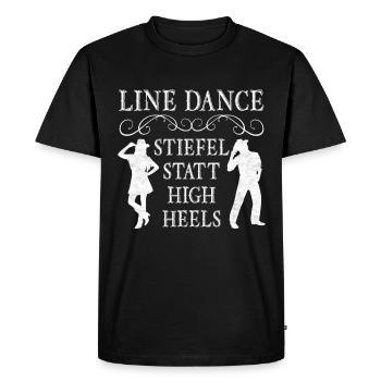 Linedance Vêtements Femmes Country Line dance - T-shirt Premium bio Homme - noir - Devant - Nico (187cm)