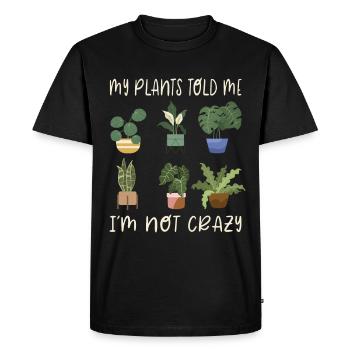 Home Is Where My Plants Are, Crazy Plant Lady - Men's Premium Organic T-Shirt - black - Front - Nico (187cm)