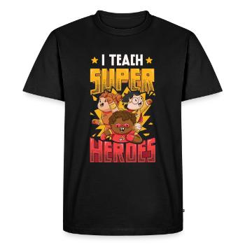 I teach superheroes - Men's Premium Organic T-Shirt - black - Front - Nico (187cm)