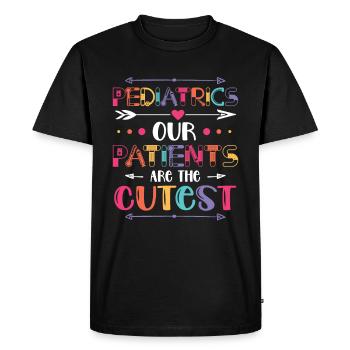 Pediatrics Our patients are the sweetest - Men's Premium Organic T-Shirt - black - Front - Nico (187cm)