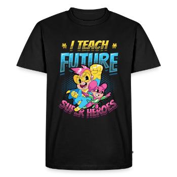 I teach superheroes - Men's Premium Organic T-Shirt - black - Front - Nico (187cm)