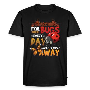 Recherche d’insectes - T-shirt Premium bio Homme - noir - Devant - Nico (187cm)