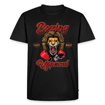 BOXING LION DESIGN - Men's Premium Organic T-Shirt - black - Front - Nico (187cm)