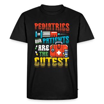 Pediatrics Our patients are the sweetest - Men's Premium Organic T-Shirt - black - Front - Nico (187cm)