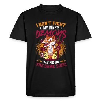 I like my inner demons, gothic humor. - Men's Premium Organic T-Shirt - black - Front - Nico (187cm)