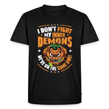 I like my inner demons, gothic humor. - Men's Premium Organic T-Shirt - black - Front - Nico (187cm)