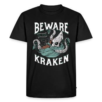 Méfiez-vous du Kraken - T-shirt Premium bio Homme - noir - Devant - Nico (187cm)